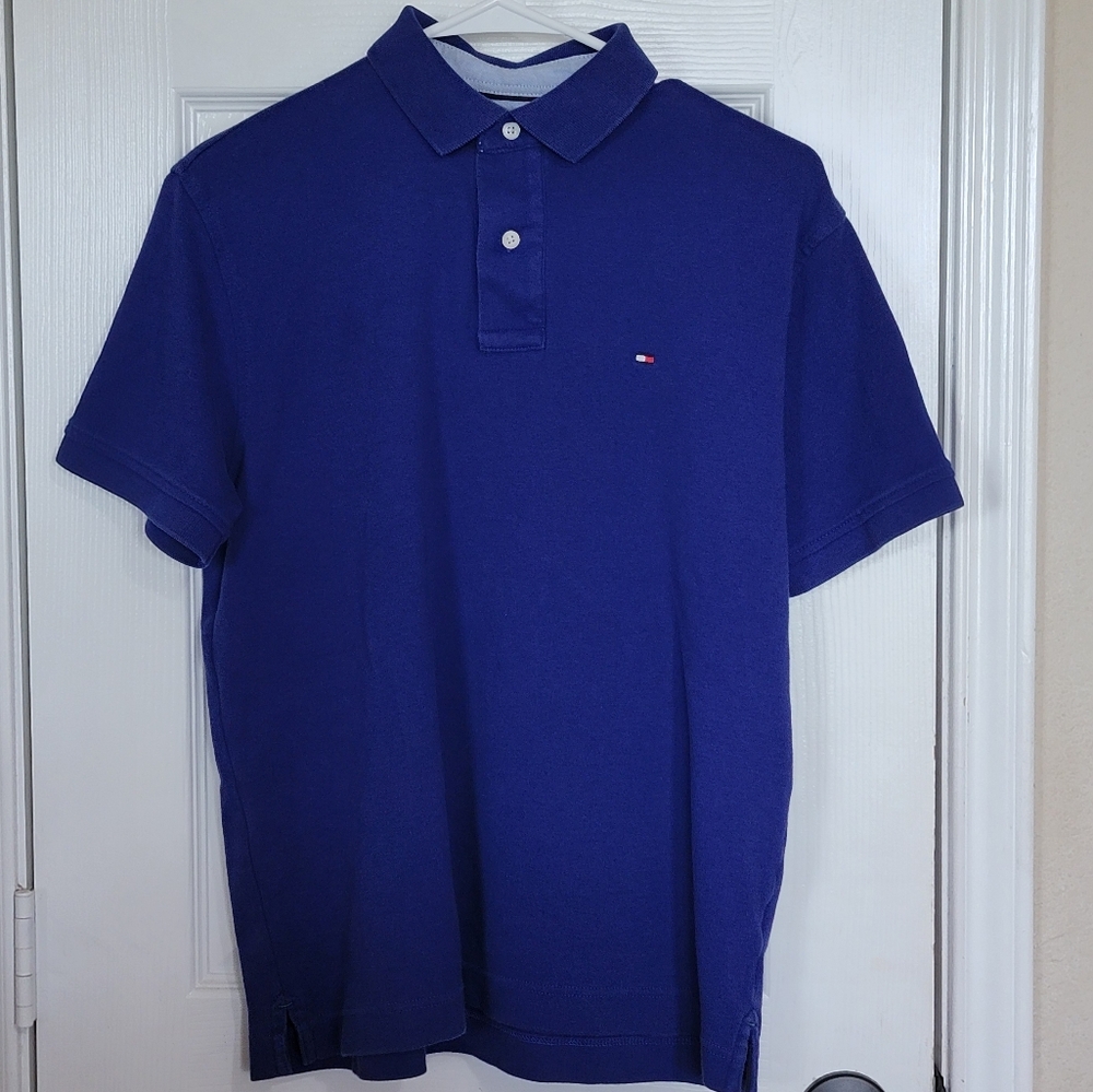 🌟Men's Tommy Hilfiger short sleeve polo, blue, S
